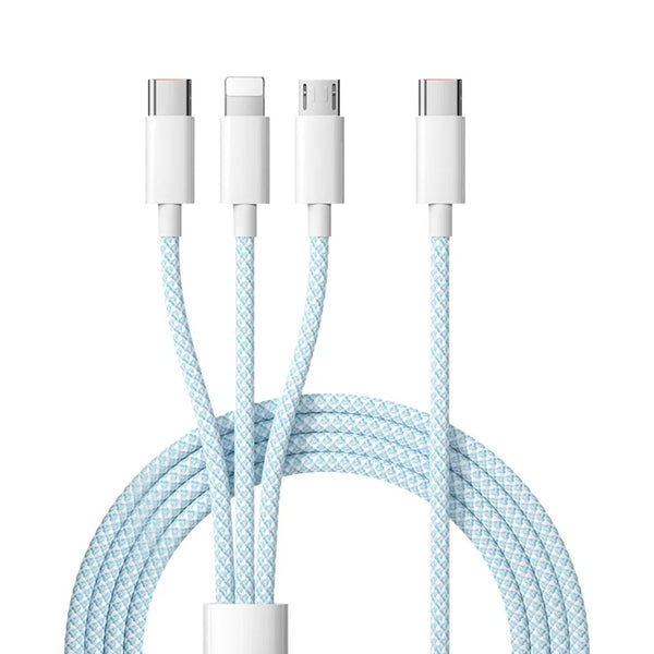 100W UltraFast Lightning, Micro-USB & USB-C Cable-Exoticase-Blue-1 Meter / 3 Feet-Exoticase