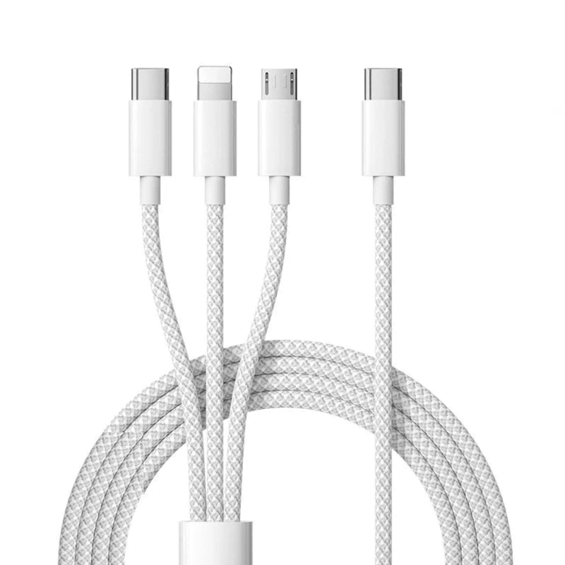 100W UltraFast Lightning, Micro-USB & USB-C Cable-Exoticase-Gray-1 Meter / 3 Feet-Exoticase