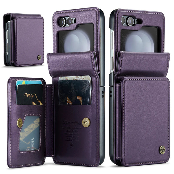 4 Card Wallet Samsung Z Flip Case-Exoticase-Purple-for Samsung Z Flip 6-Exoticase