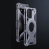 Alloya Metal Bracket iPhone Case-Exoticase-Silver-For iPhone 15 Pro Max-Exoticase