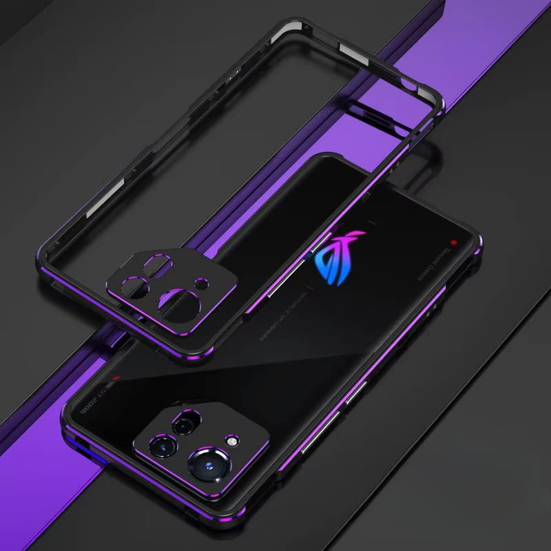 Aluminum Metal Bumper Frame Asus ROG Phone-Exoticase-For ROG Phone 8 Pro-Black Purple-Exoticase