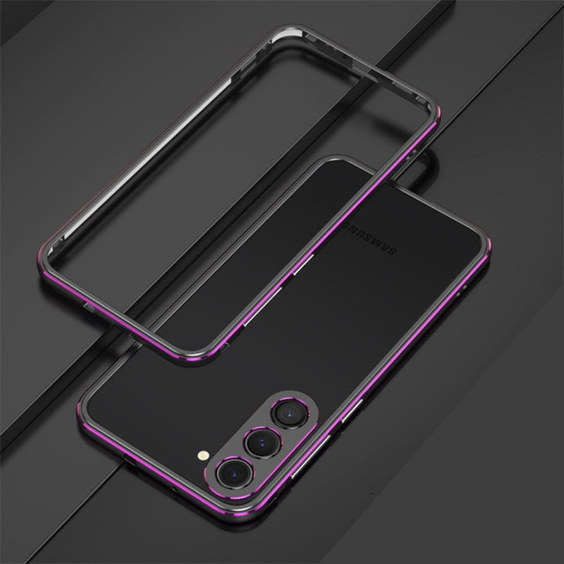 Aluminum Metal Bumper Frame Samsung Case - Exoticase - Samsung S24 Ultra / Black Purple