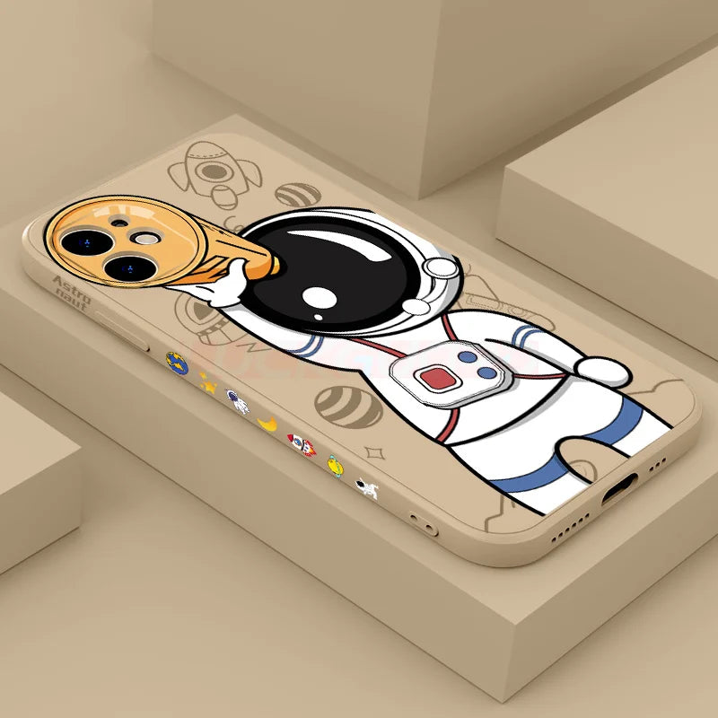 Astronaut Camera Play iPhone Case-Exoticase-For iPhone 11 Pro-Khaki 1-Exoticase