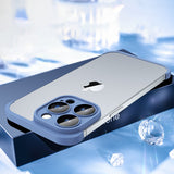 Bare Minimum iPhone Top Bottom And Camera Frames-Exoticase-For iPhone 15 Pro Max-Blue-