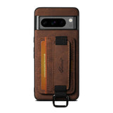 Card Holder Leather Strap Google Pixel Case-Exoticase-Brown-for Pixel 8 Pro-Exoticase