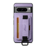 Card Holder Leather Strap Google Pixel Case-Exoticase-Purple-for Pixel 8 Pro-Exoticase