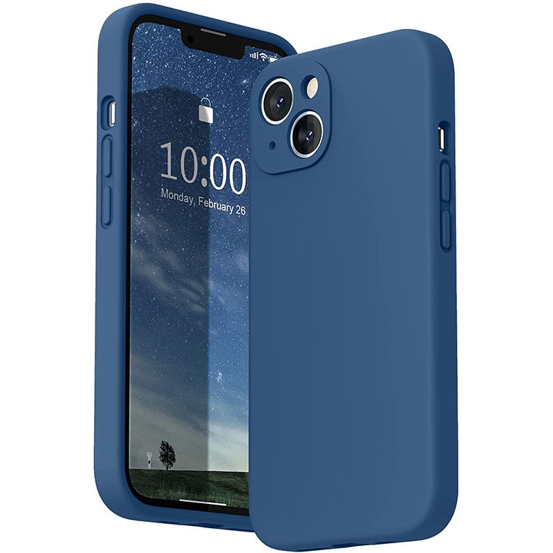 Classic Original Liquid Silicone iPhone Case-Exoticase-For iPhone 14 Pro Max-Navy Blue-