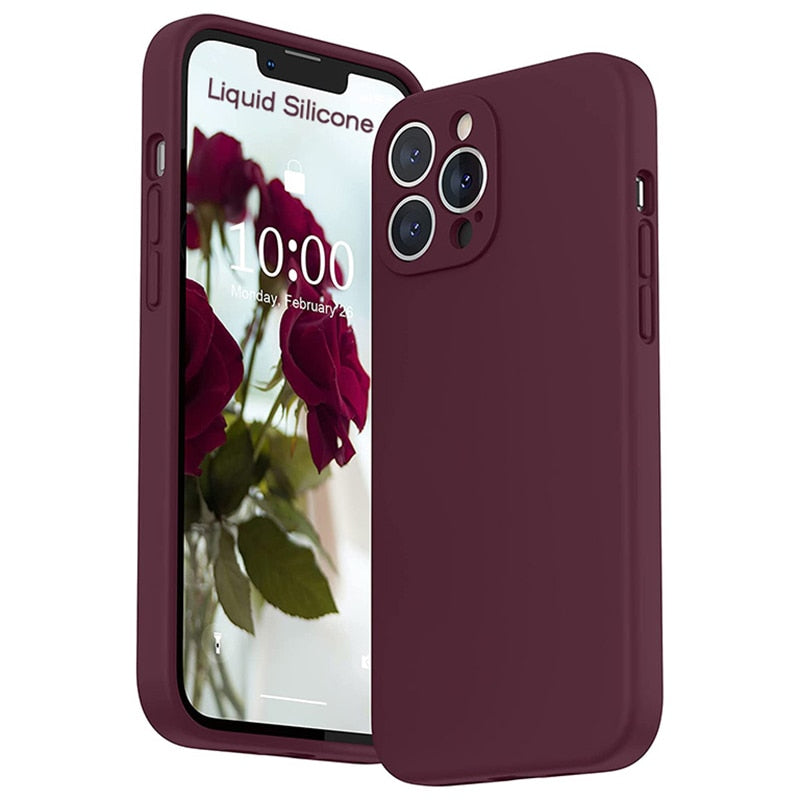 Classic Original Liquid Silicone iPhone Case-Exoticase-For iPhone 14 Pro Max-Wine Red-