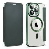 Clear Back MagSafe Wallet Apple iPhone Case-Exoticase-For iPhone 15 Pro Max-Alpine Green-