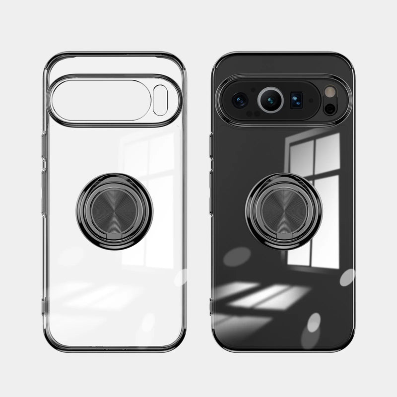 Clear Metal Ring Electroplated Google Pixel Case-Exoticase-For Pixel 9 Pro XL-Black-Exoticase