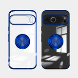 Clear Metal Ring Electroplated Google Pixel Case-Exoticase-For Pixel 9 Pro XL-Blue-Exoticase