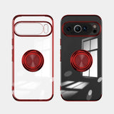 Clear Metal Ring Electroplated Google Pixel Case-Exoticase-For Pixel 9 Pro XL-Red-Exoticase