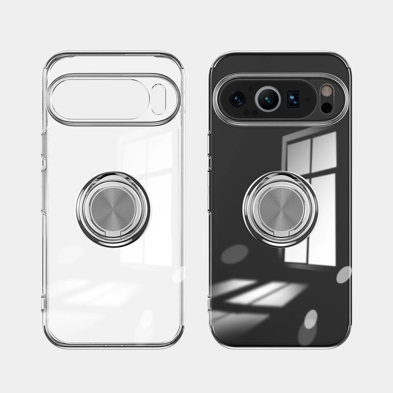 Clear Metal Ring Electroplated Google Pixel Case-Exoticase-For Pixel 9 Pro XL-White-Exoticase