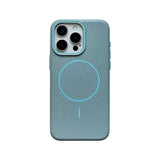 Contrast Accent Faux Leather Business iPhone Case-Exoticase-For iPhone 16 Pro Max-Blue-Exoticase