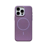 Contrast Accent Faux Leather Business iPhone Case-Exoticase-For iPhone 16 Pro Max-Purple-Exoticase