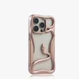 Crawling Snake Pattern Bumperish iPhone Case-Exoticase-For iPhone 16 Pro Max-Matte Rose Gold-Exoticase