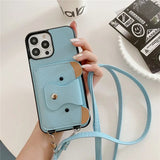 Cute Bear Leather Wallet iPhone Case-Exoticase-Sky Blue-For iPhone 16 Pro Max-Exoticase