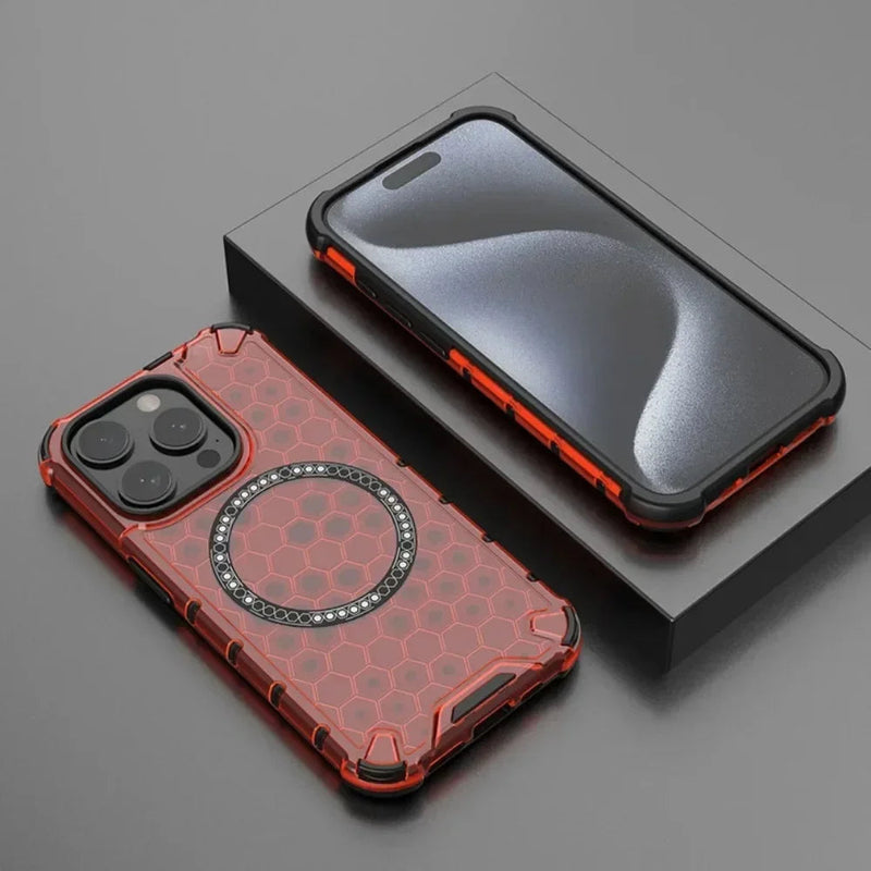 CyberShield Rugged Armor iPhone Case-Exoticase-For iPhone 16 Pro Max-Red-Exoticase