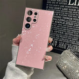 Diamond Waterfall Shimmer Plated Samsung Case-Exoticase-For Samsung S25 Ultra-Pink-Exoticase