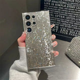 Diamond Waterfall Shimmer Plated Samsung Case-Exoticase-For Samsung S25 Ultra-Silver-Exoticase