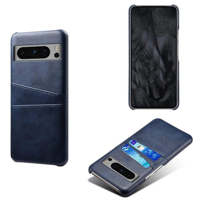 Dual Card Slots Google Pixel Wallet Case-Exoticase-For Pixel 8 Pro-Navy Blue-Exoticase