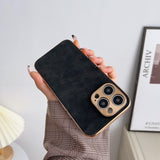 Electroplated Suede or Glitter iPhone Case - Exoticase - For iPhone 15 Pro Max / Black