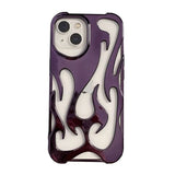 Flames Hollow iPhone Case-Exoticase-For iPhone 16 Pro Max-Plated Purple-Exoticase