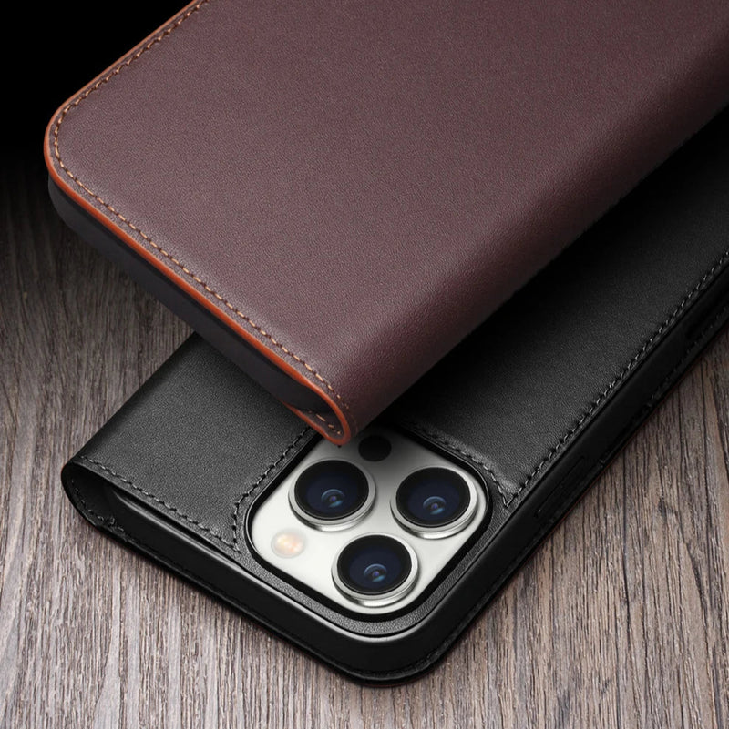 Genuine Leather Premium Flip Wallet iPhone Case-Exoticase-Exoticase