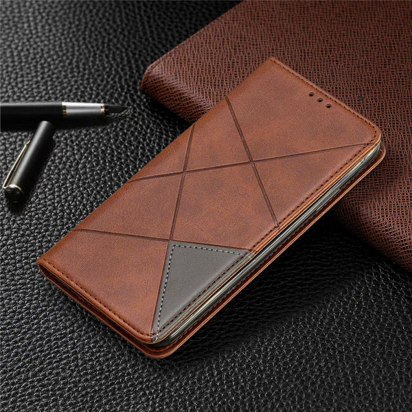 Geometric Leather Flip Wallet iPhone Case-Exoticase-Exoticase