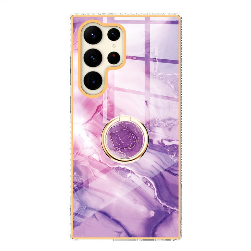 Gradient Marble With Ring Holder Case For Samsung Galaxy-Exoticase-For Samsung S23-p-