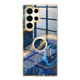 Gradient Marble With Ring Holder Case For Samsung Galaxy-Exoticase-For Samsung S23-r-