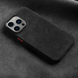 Italian Alcantara Apple iPhone Case - Exoticase - for iPhone 15 Pro Max / Black