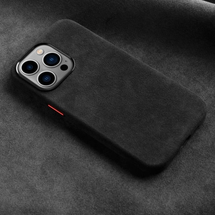 Italian Alcantara Apple iPhone Case - Exoticase - for iPhone 15 Pro Max / Black