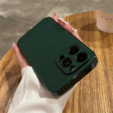 Leather Back Plated Sides iPhone Case-Exoticase-For iPhone 14 Pro Max-Green-