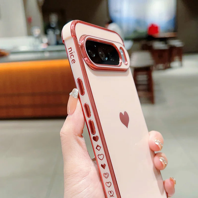 Love Heart Plated Google Pixel Case-Exoticase-Exoticase