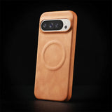 Matte Leather MagSafe Google Pixel Case-Exoticase-For Pixel 9 Pro XL-Light Brown-Exoticase