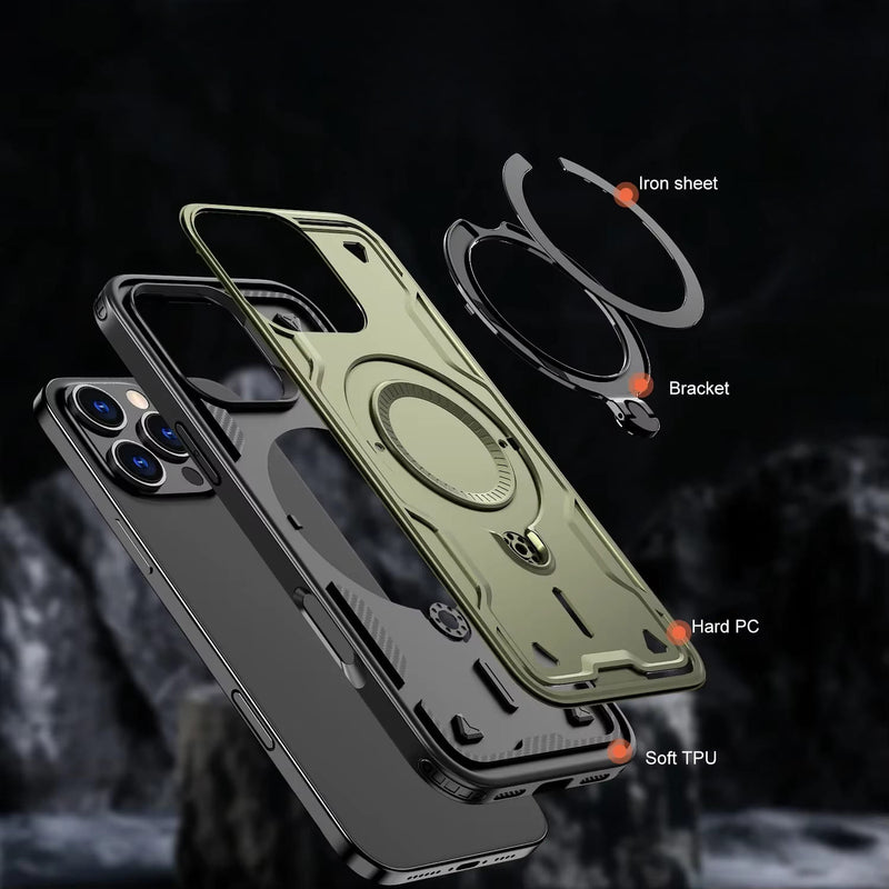 Military Armor Anti-shock iPhone Case With Ring-Exoticase-Exoticase