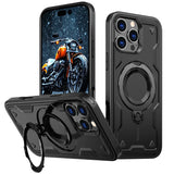 Military Armor Anti-shock iPhone Case With Ring-Exoticase-For iPhone 16 Pro Max-Black-Exoticase