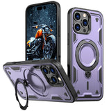 Military Armor Anti-shock iPhone Case With Ring-Exoticase-For iPhone 16 Pro Max-Purple-Exoticase