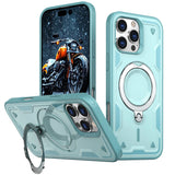 Military Armor Anti-shock iPhone Case With Ring-Exoticase-For iPhone 16 Pro Max-Tiffany Blue-Exoticase