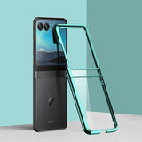 Motorola Razr+ Plated Sides Transparent Back Case-Exoticase-Green-for Razr+-