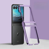 Motorola Razr+ Plated Sides Transparent Back Case-Exoticase-Purple with hinge-for Razr+ 2024-Exoticase