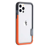 Multi Color Silicone iPhone Bumper Frame-Exoticase-For iPhone 16 Pro Max-Black Orange-Exoticase