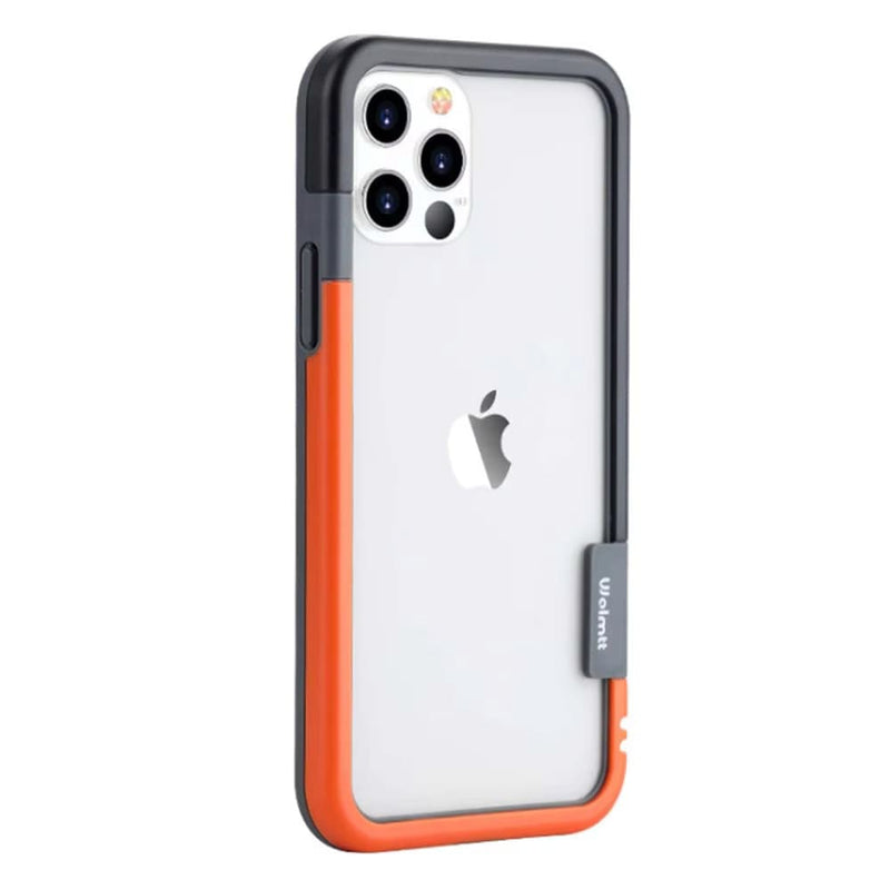 Multi Color Silicone iPhone Bumper Frame-Exoticase-For iPhone 16 Pro Max-Black Orange-Exoticase