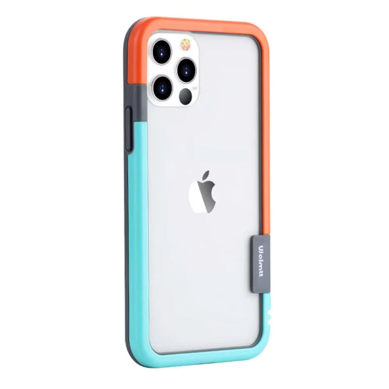 Multi Color Silicone iPhone Bumper Frame-Exoticase-For iPhone 16 Pro Max-Orange Blue-Exoticase