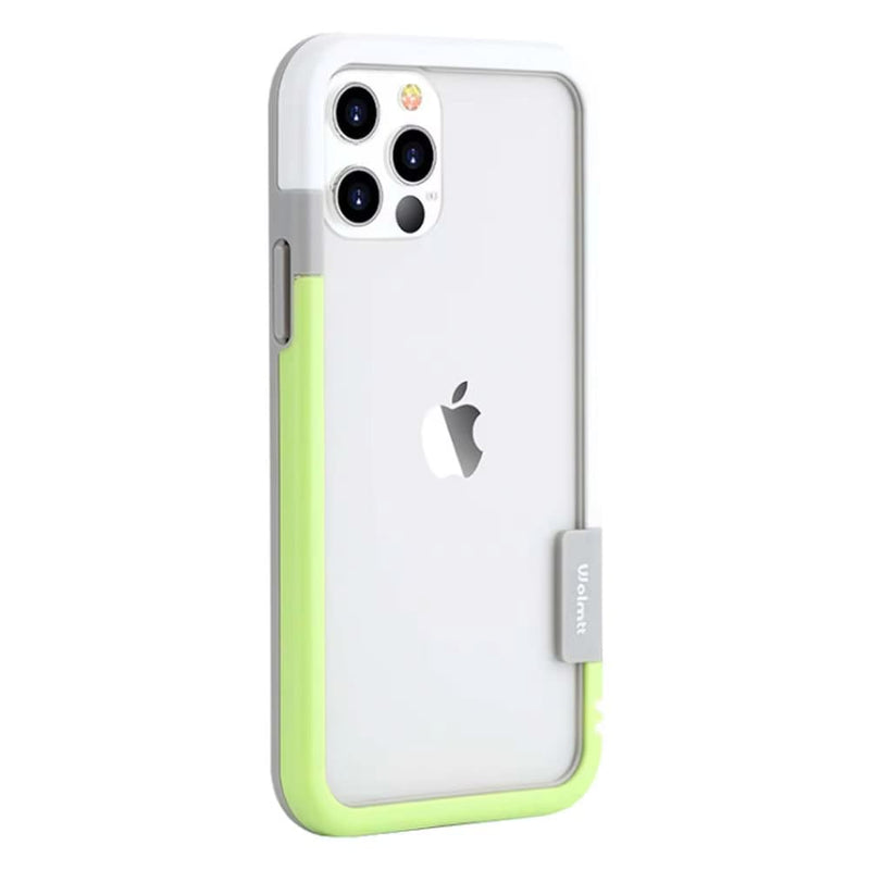 Multi Color Silicone iPhone Bumper Frame-Exoticase-For iPhone 16 Pro Max-White Green-Exoticase