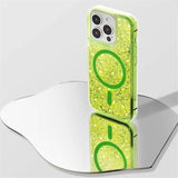 Neon Liquid Quicksand Glitter MagSafe iPhone Case-Exoticase-