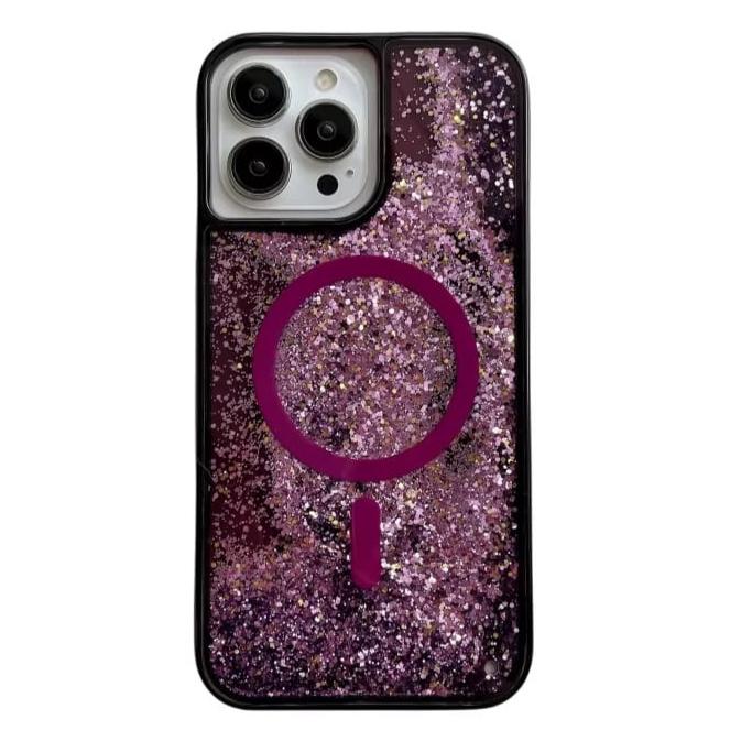 Neon Liquid Quicksand Glitter MagSafe iPhone Case-Exoticase-For iPhone 16 Pro Max-Purple-Exoticase