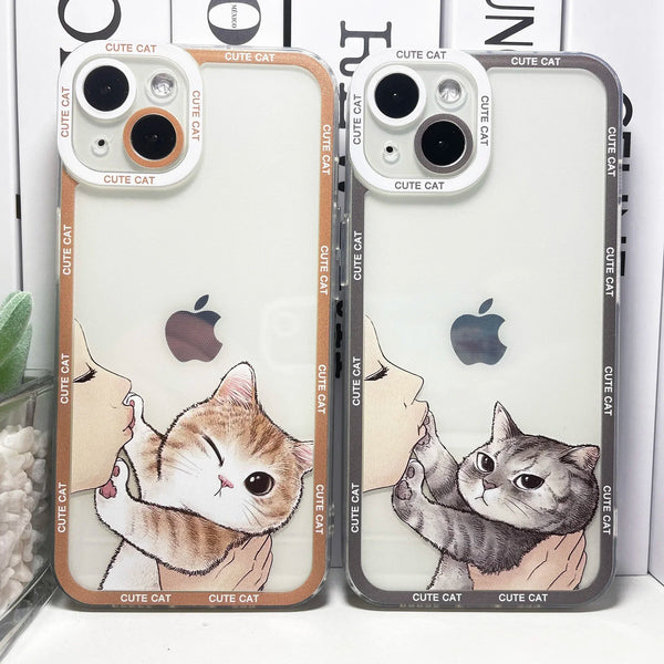 No Kissing Cute Cat iPhone Case-Exoticase-Exoticase