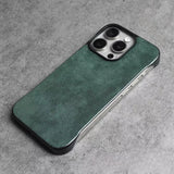 Original Alcantara Minimal Sides iPhone Case-Exoticase-for iPhone 16 Pro Max-Green-Exoticase